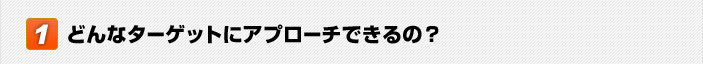�ǂ�ȃ^�[�Q�b�g�ɃA�v���[�`�ł���́H 