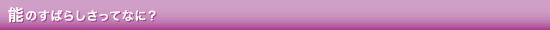 能のすばらしさってなに?